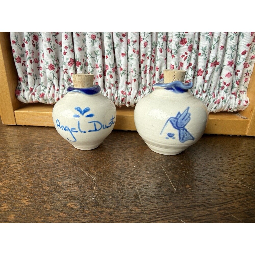 Miniature Angel Dust Ceramic Blue Onion Pots